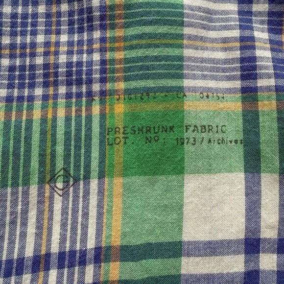 VTG 70s Gant India Madras Plaid Multicolor Button Up Shirt Large EZ Rare Medium - Picture 7 of 9
